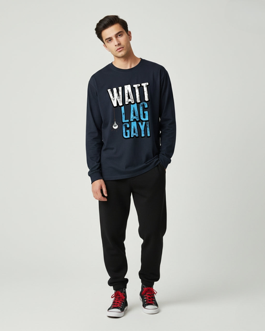Watt Lag Gayi Men's Full Sleeve T-Shirt
