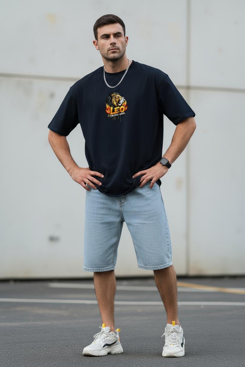 Leo Zodiac Oversized Tee | Graffiti Streetwear Graphic Tee by PopDrop