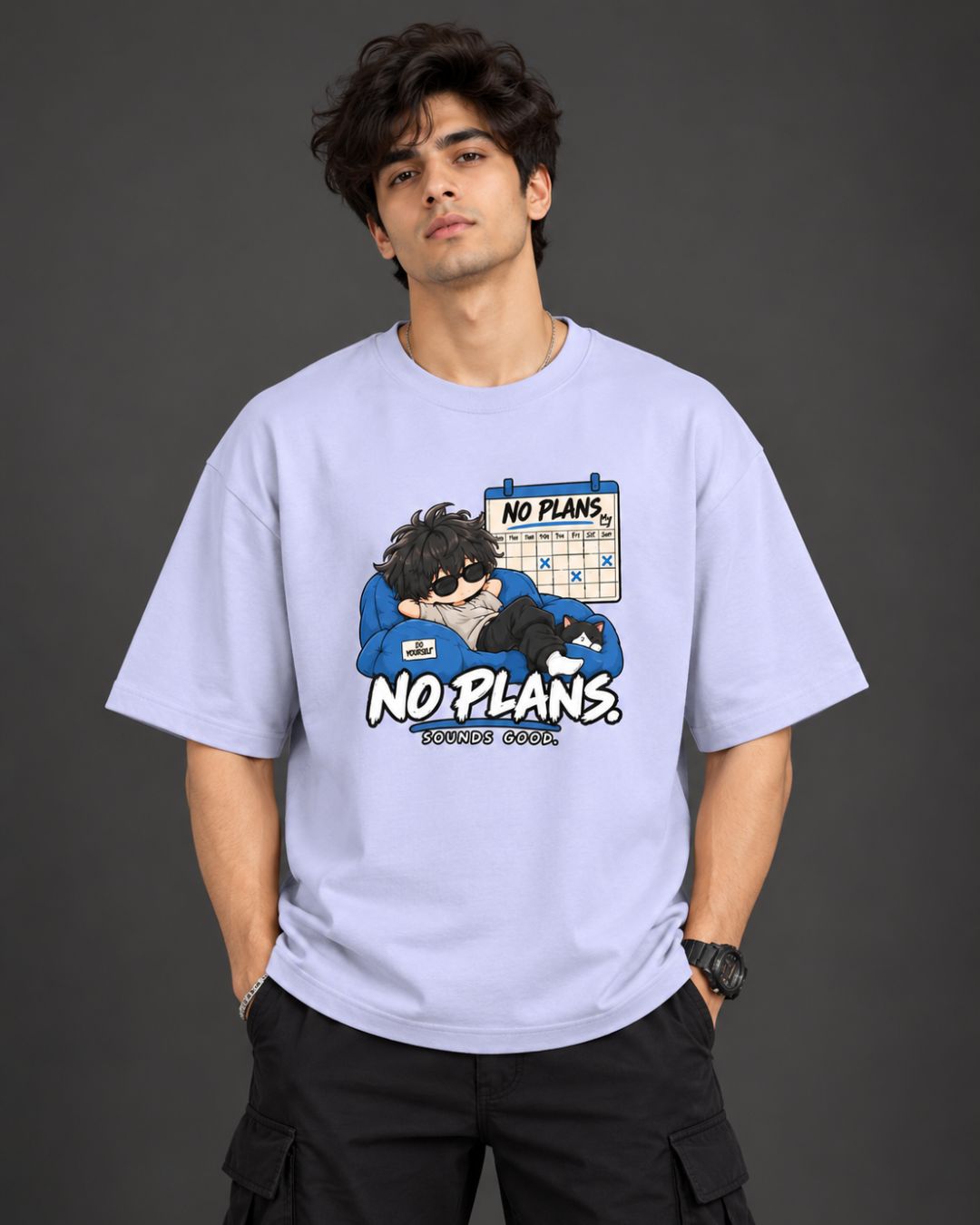 No Plans. Sounds Good. Chibli Oversized T-Shirt