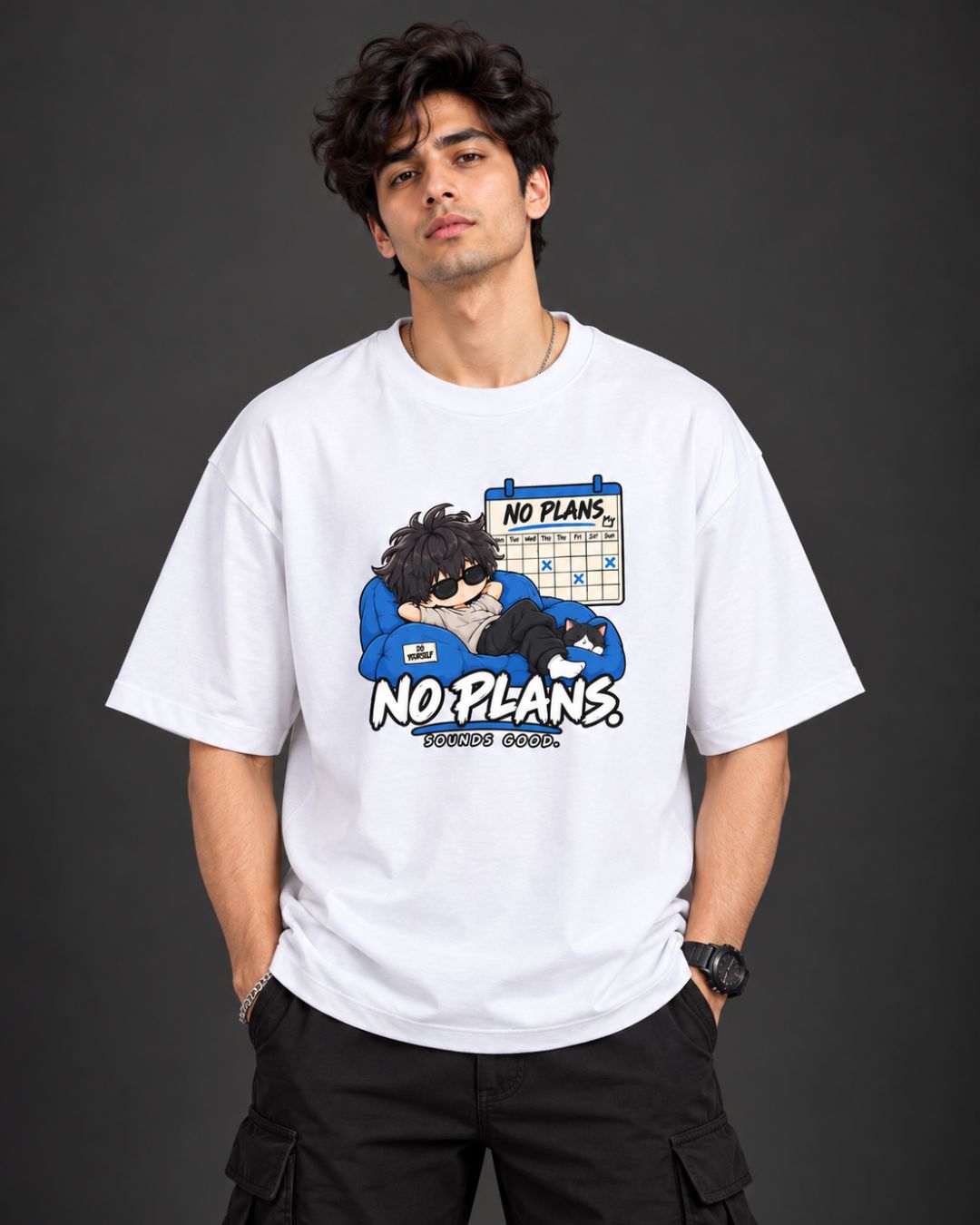 No Plans. Sounds Good. Chibli Oversized T-Shirt