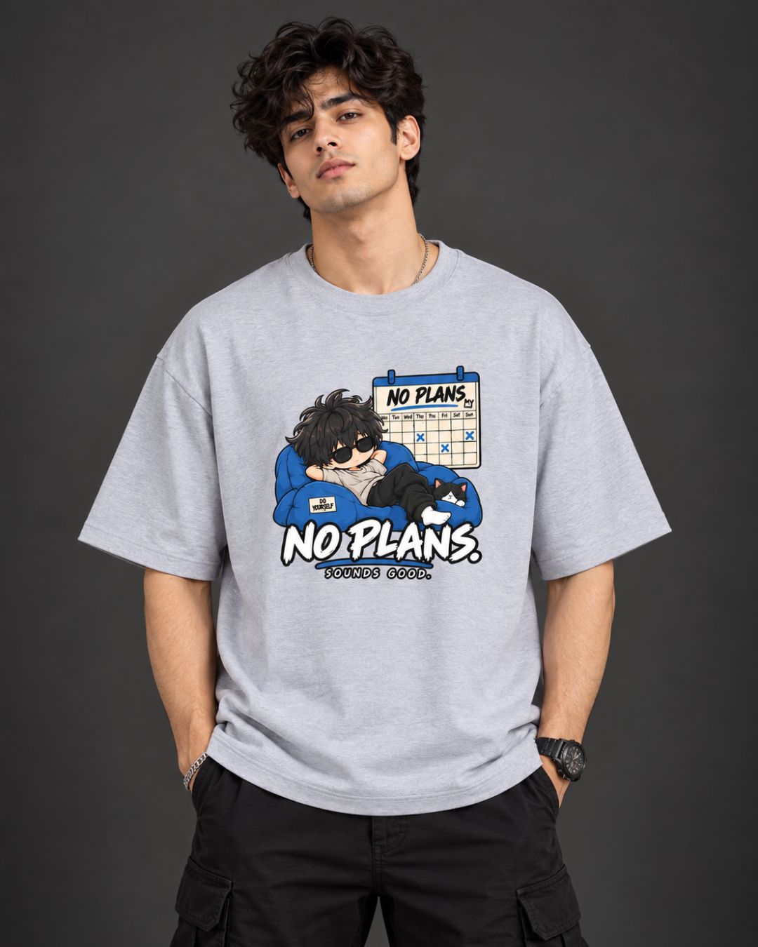 No Plans. Sounds Good. Chibli Oversized T-Shirt