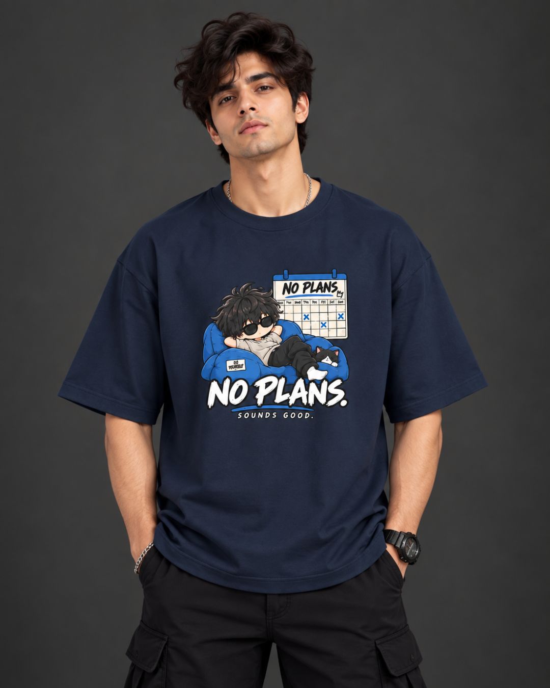 No Plans. Sounds Good. Chibli Oversized T-Shirt