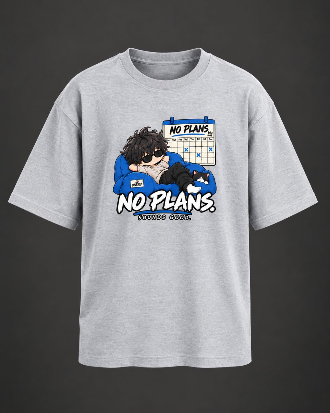 No Plans. Sounds Good. Chibli Oversized T-Shirt