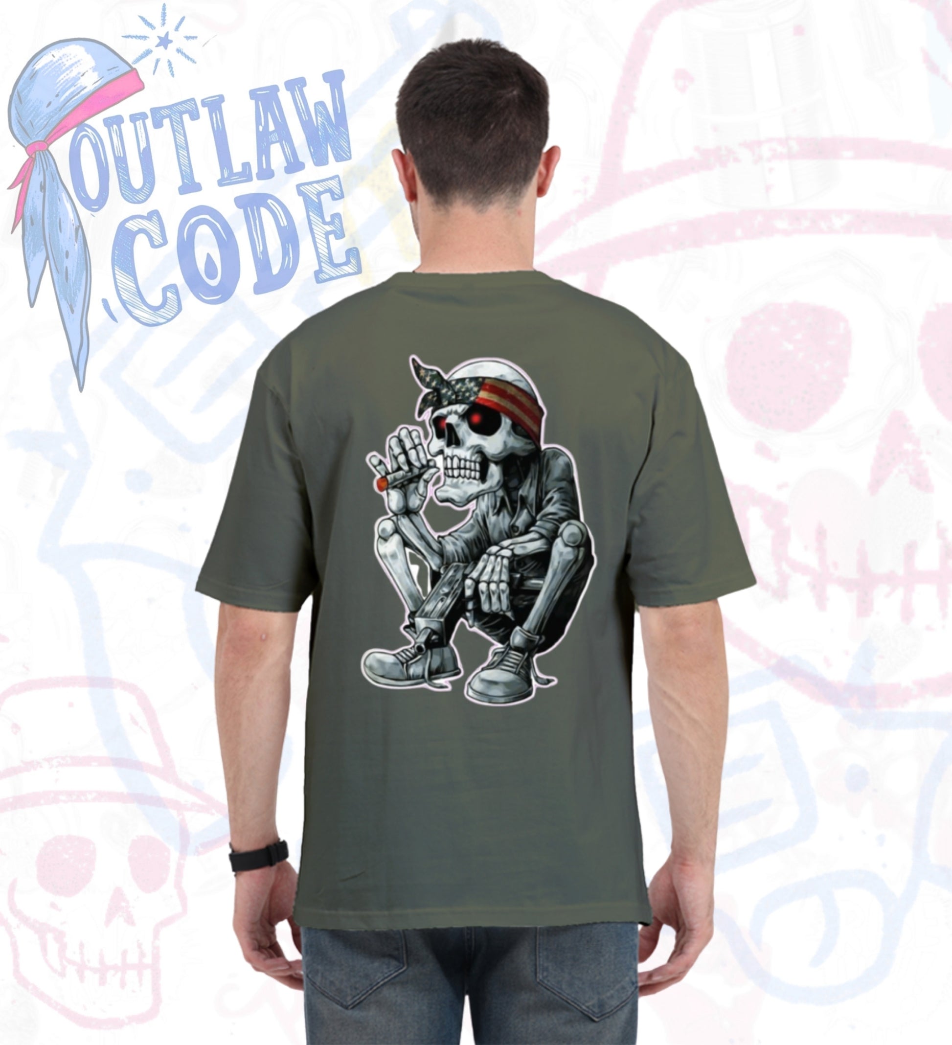 BLUNT BONES OVERSIZED TEE – SKELETON SMOKING TEE BY POPDROP
