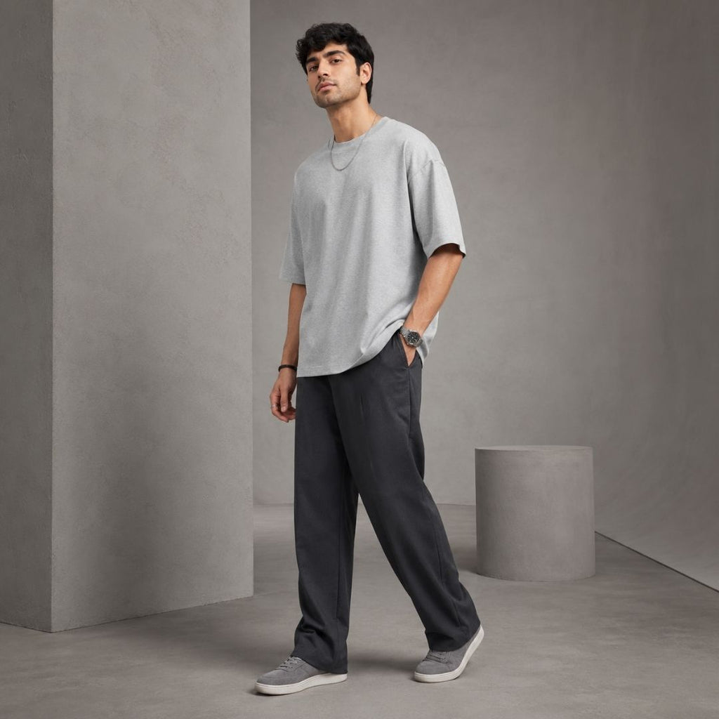 Essentials Heavy Basic Grey Oversized T-Shirt