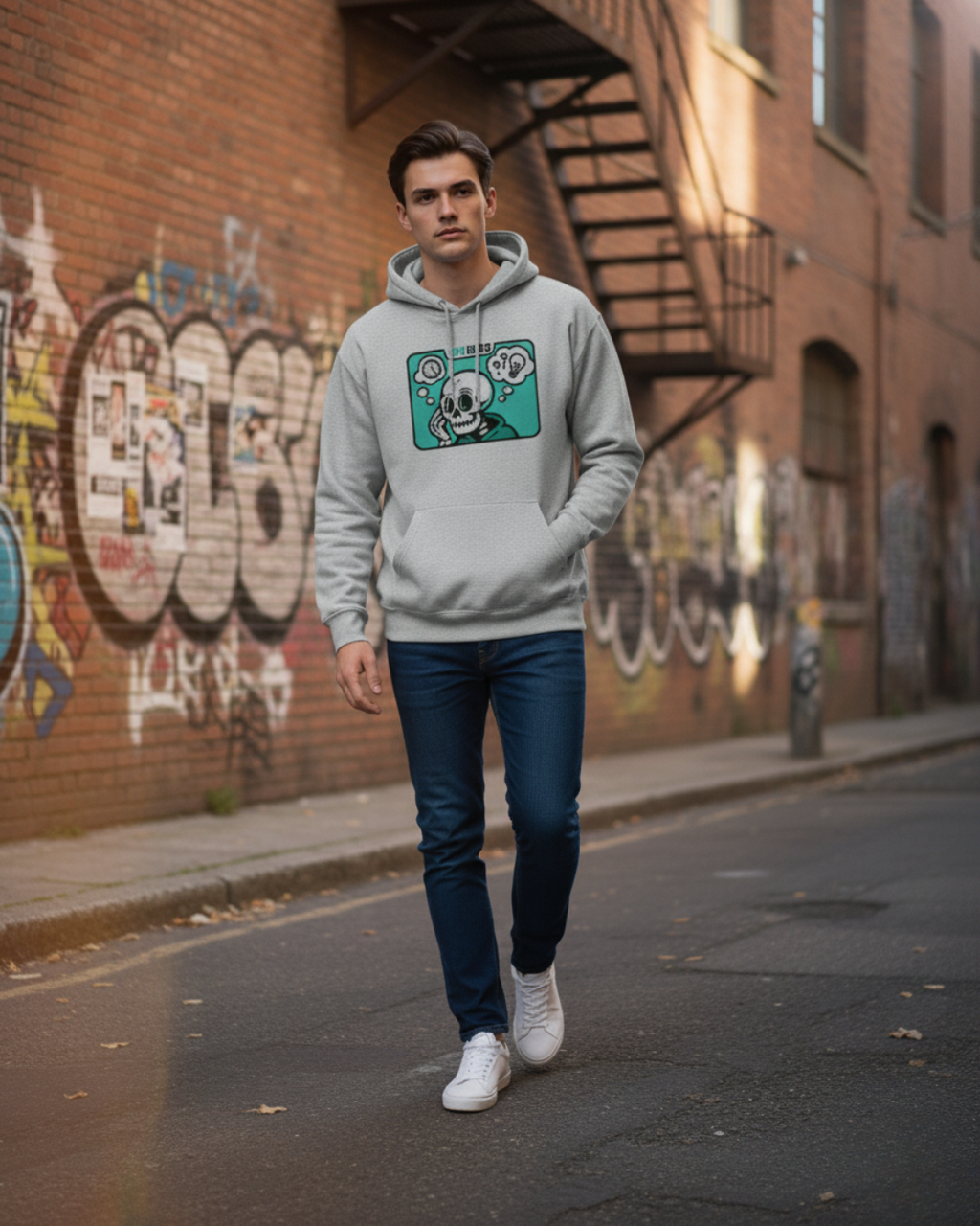 Eternal Debate Club Hoodie — Neon Skeleton Streetwear