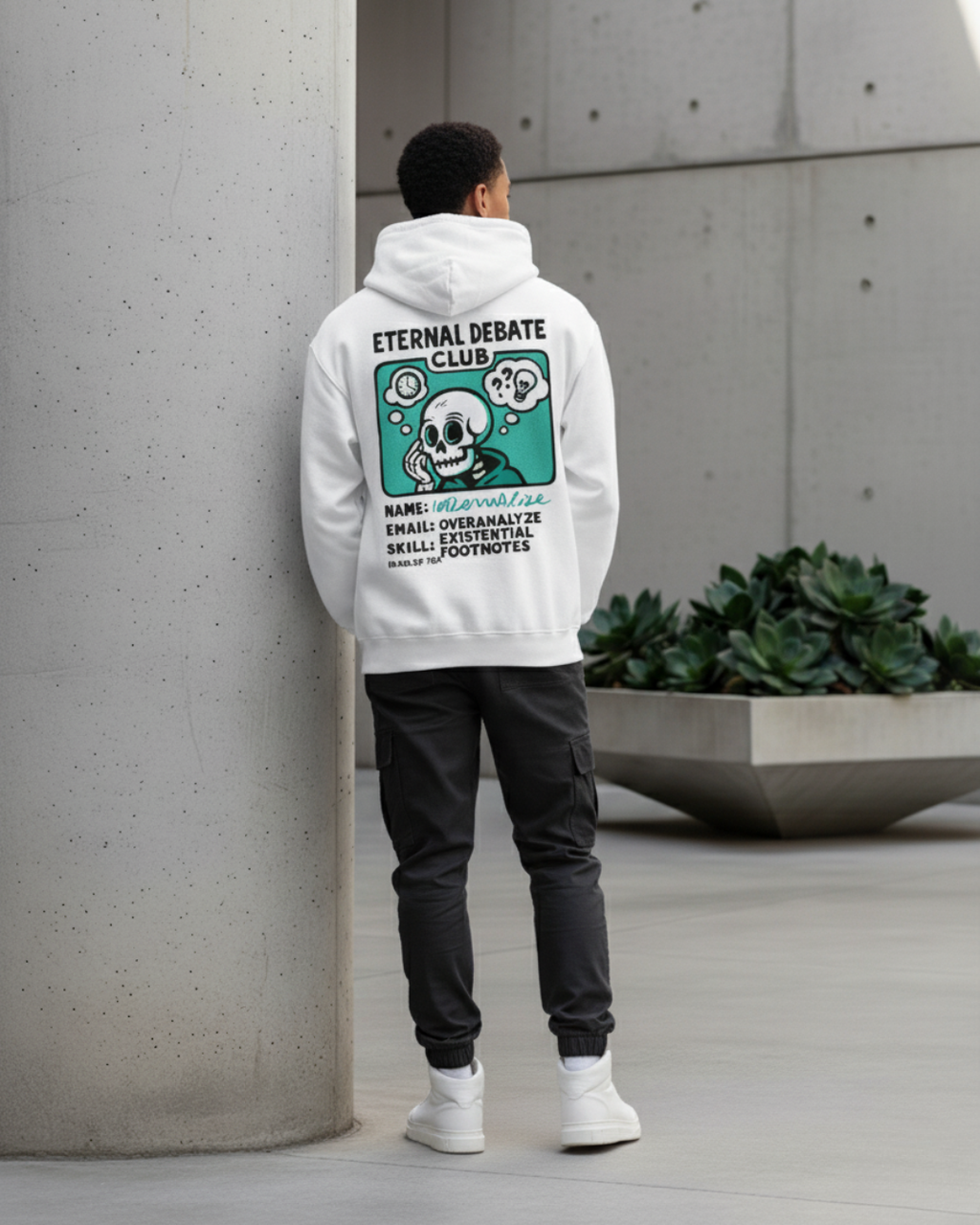 Eternal Debate Club Hoodie — Neon Skeleton Streetwear