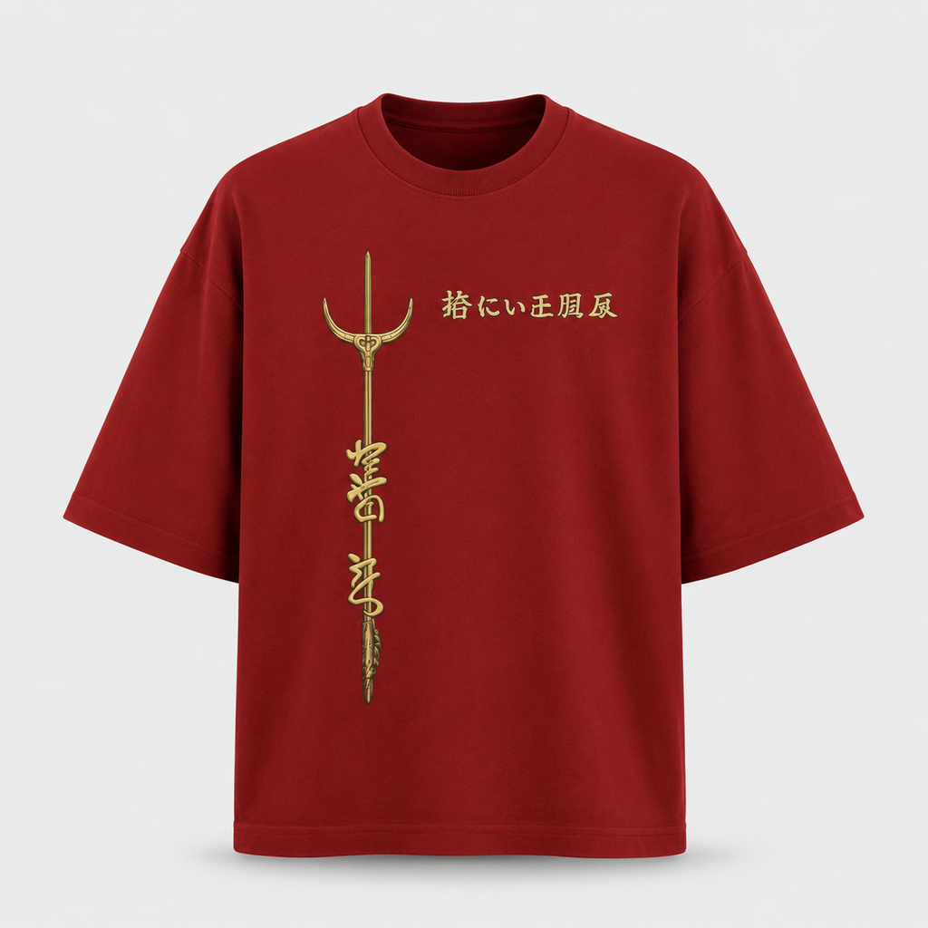 Artwear Golden Serpent Spear Oversized T-Shirt