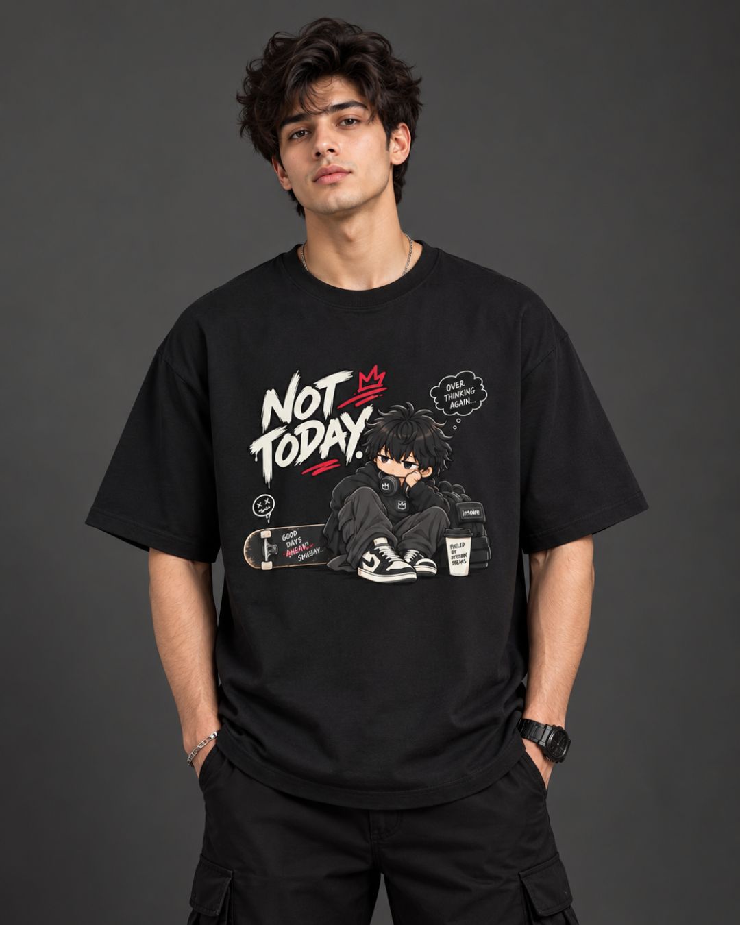 Not Today Chibli Oversized T-Shirt