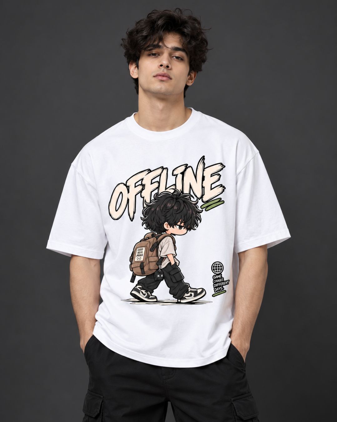 Offline. Good Days Ahead. Chibli Oversized T-Shirt
