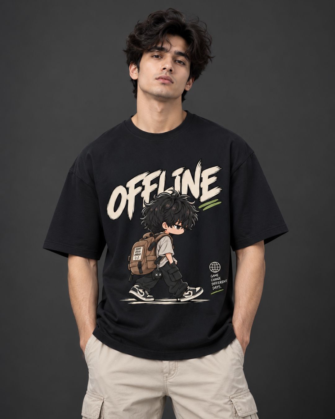 Offline. Good Days Ahead. Chibli Oversized T-Shirt