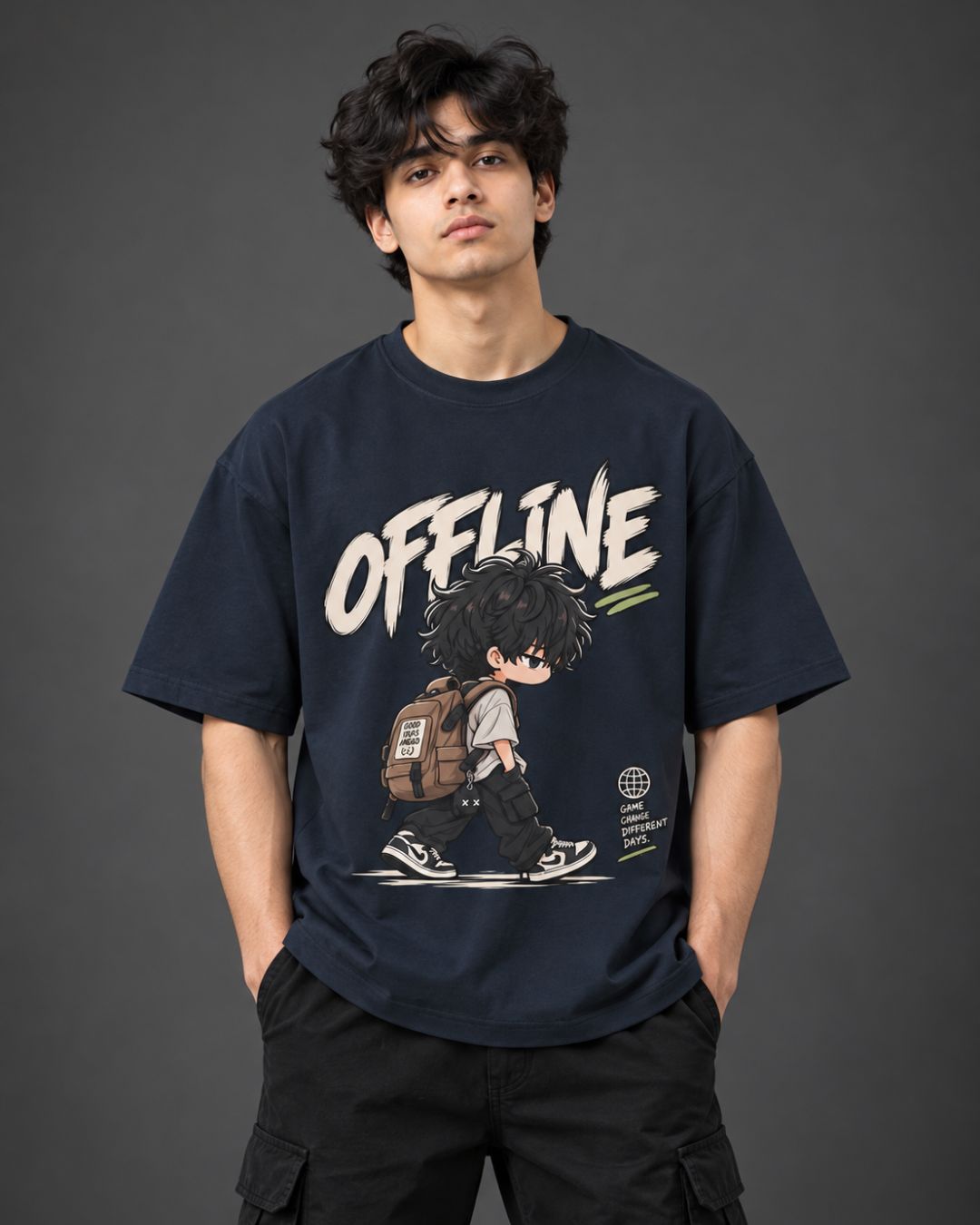 Offline. Good Days Ahead. Chibli Oversized T-Shirt