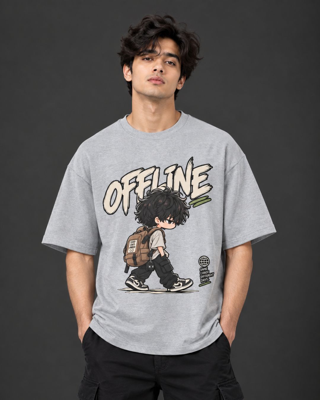 Offline. Good Days Ahead. Chibli Oversized T-Shirt