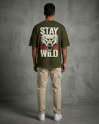 Stay Wild — Wolf Graphic Oversized T-Shirt