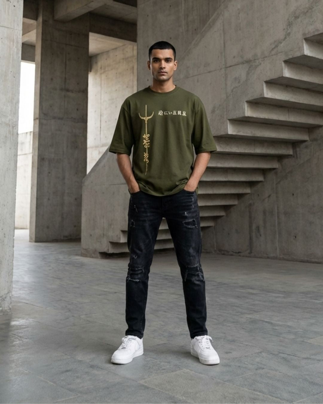 Golden Serpent Spear Oversized T-Shirt | Streetwear India