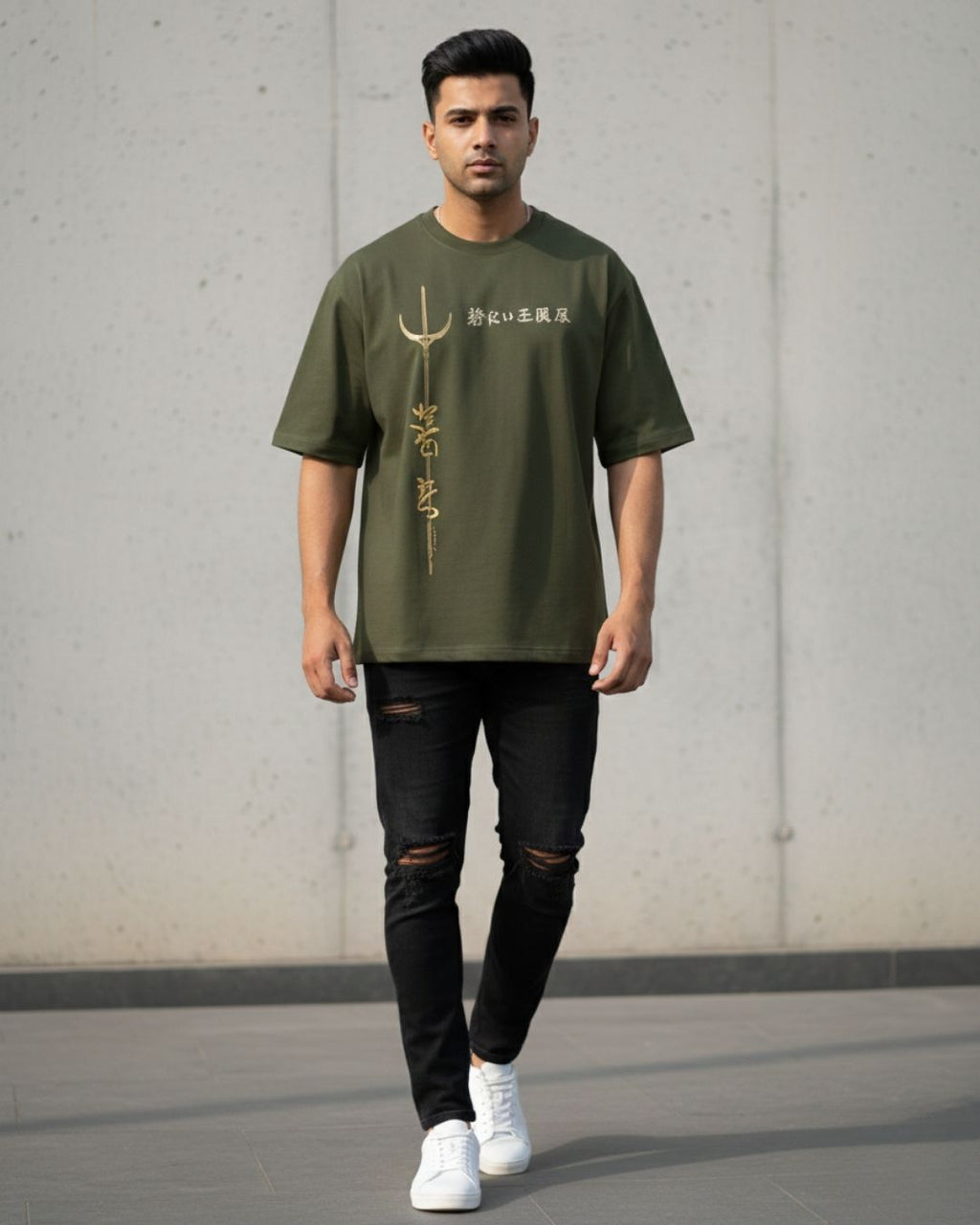Golden Serpent Spear Oversized T-Shirt | Streetwear India