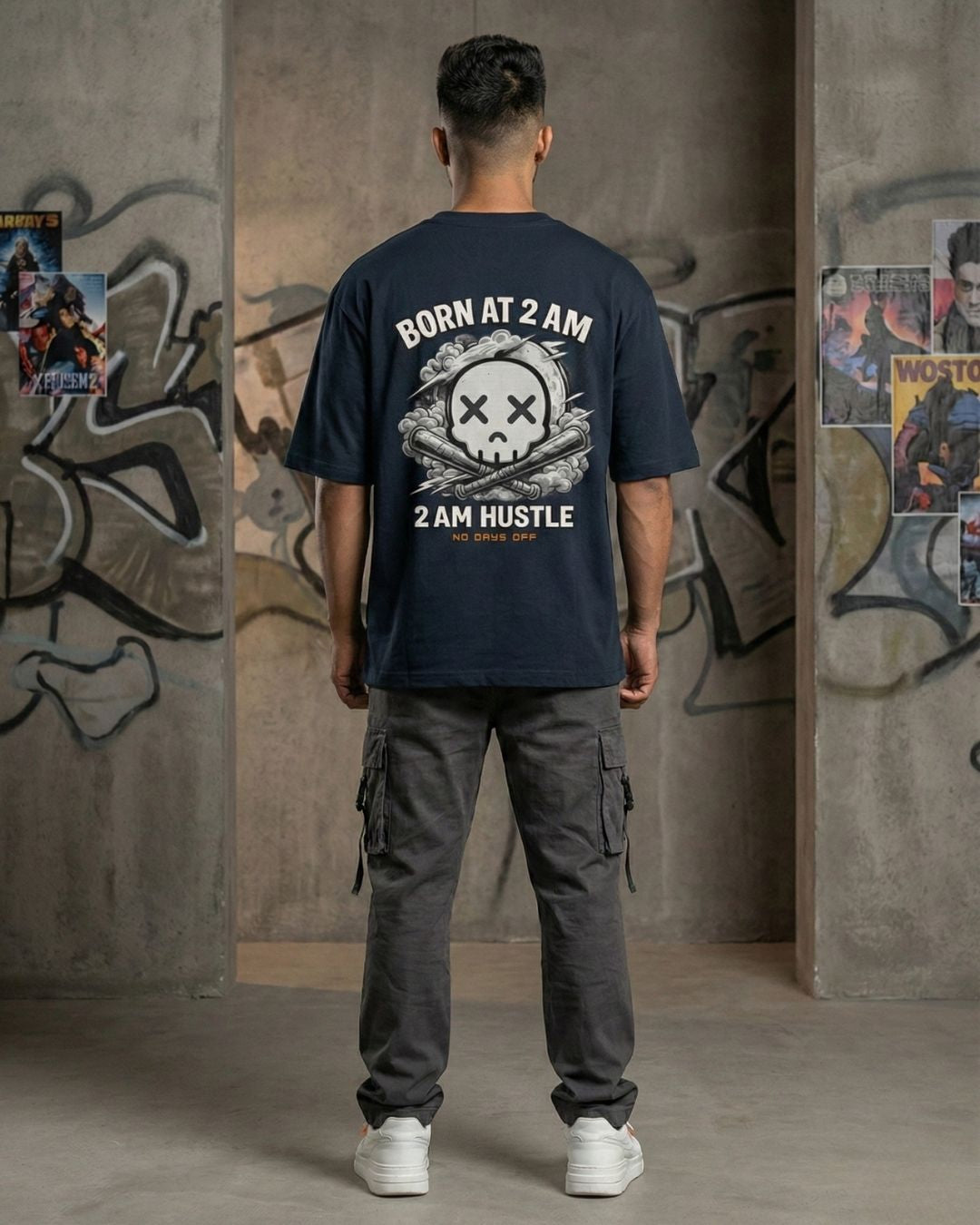 2AM Hustle – No Days Off Oversized Tee