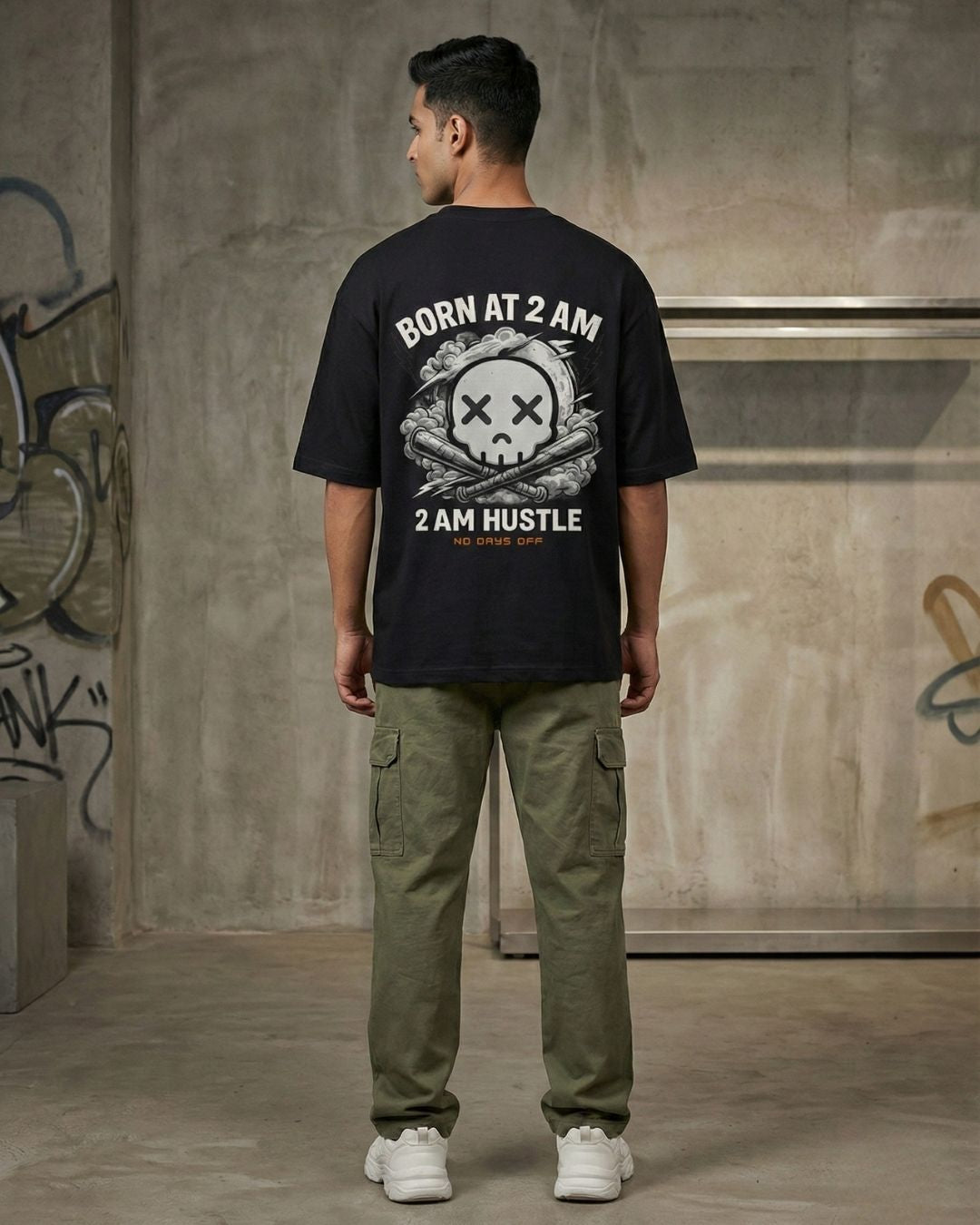 2AM Hustle – No Days Off Oversized Tee