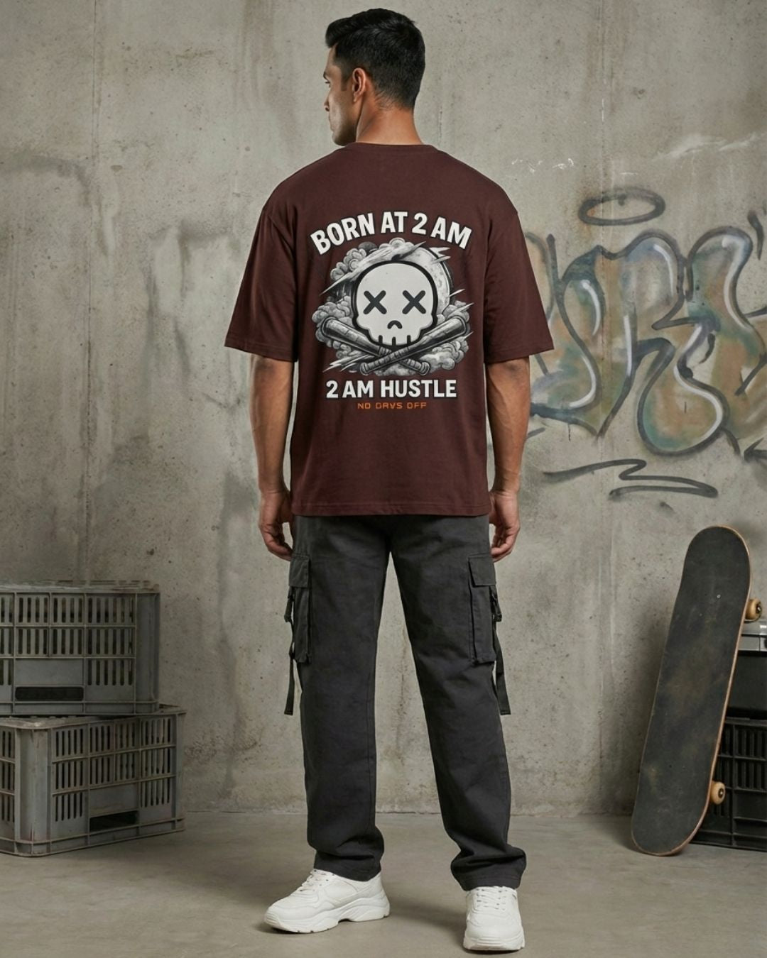 2AM Hustle – No Days Off Oversized Tee