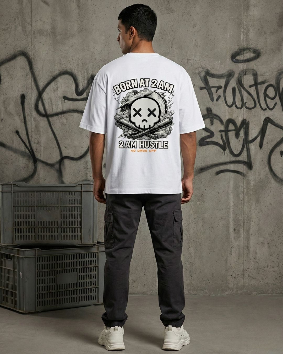 2AM Hustle – No Days Off Oversized Tee