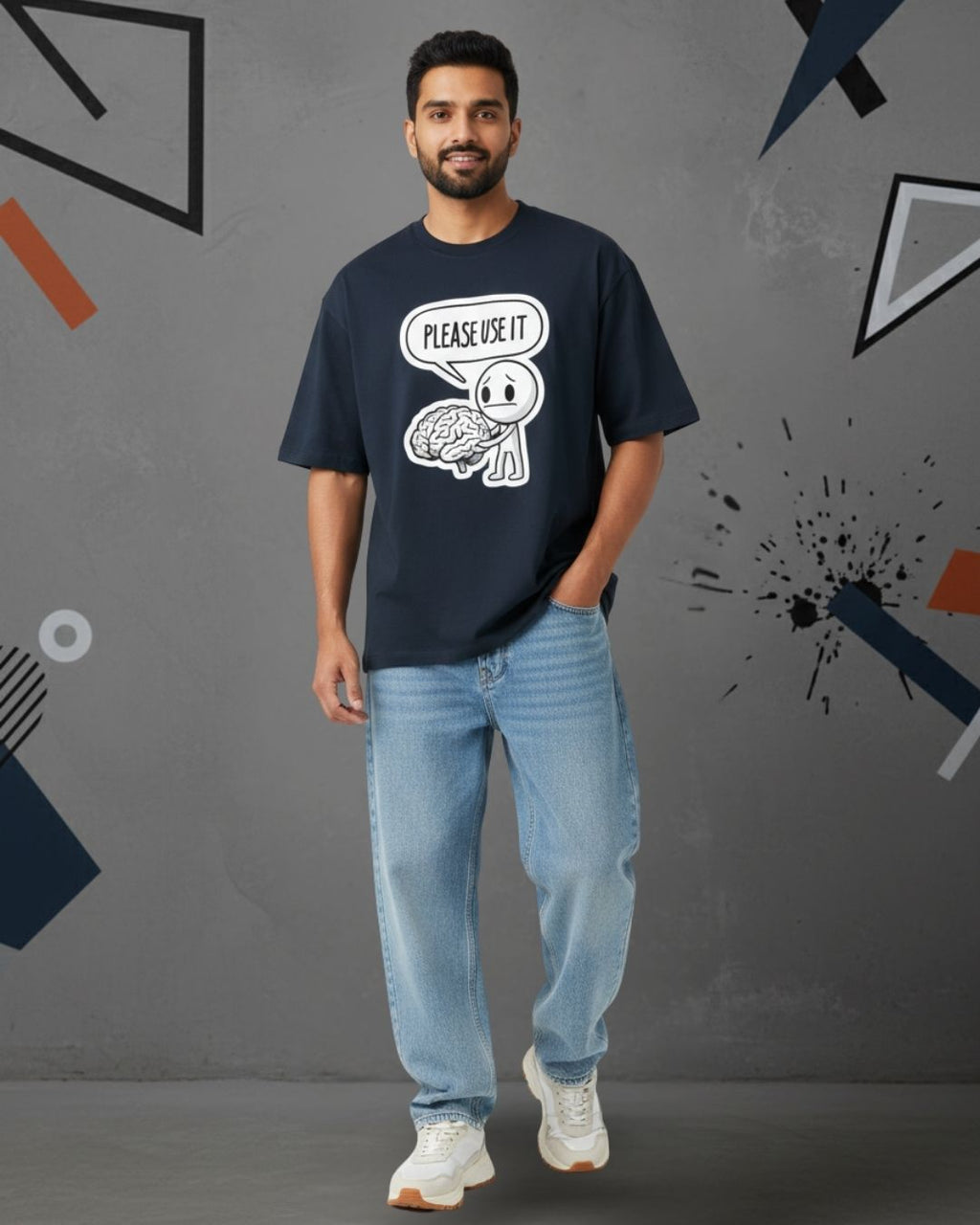 PLEASE USE IT OVERSIZED TEE