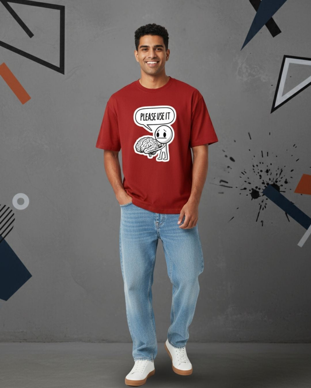 PLEASE USE IT OVERSIZED TEE