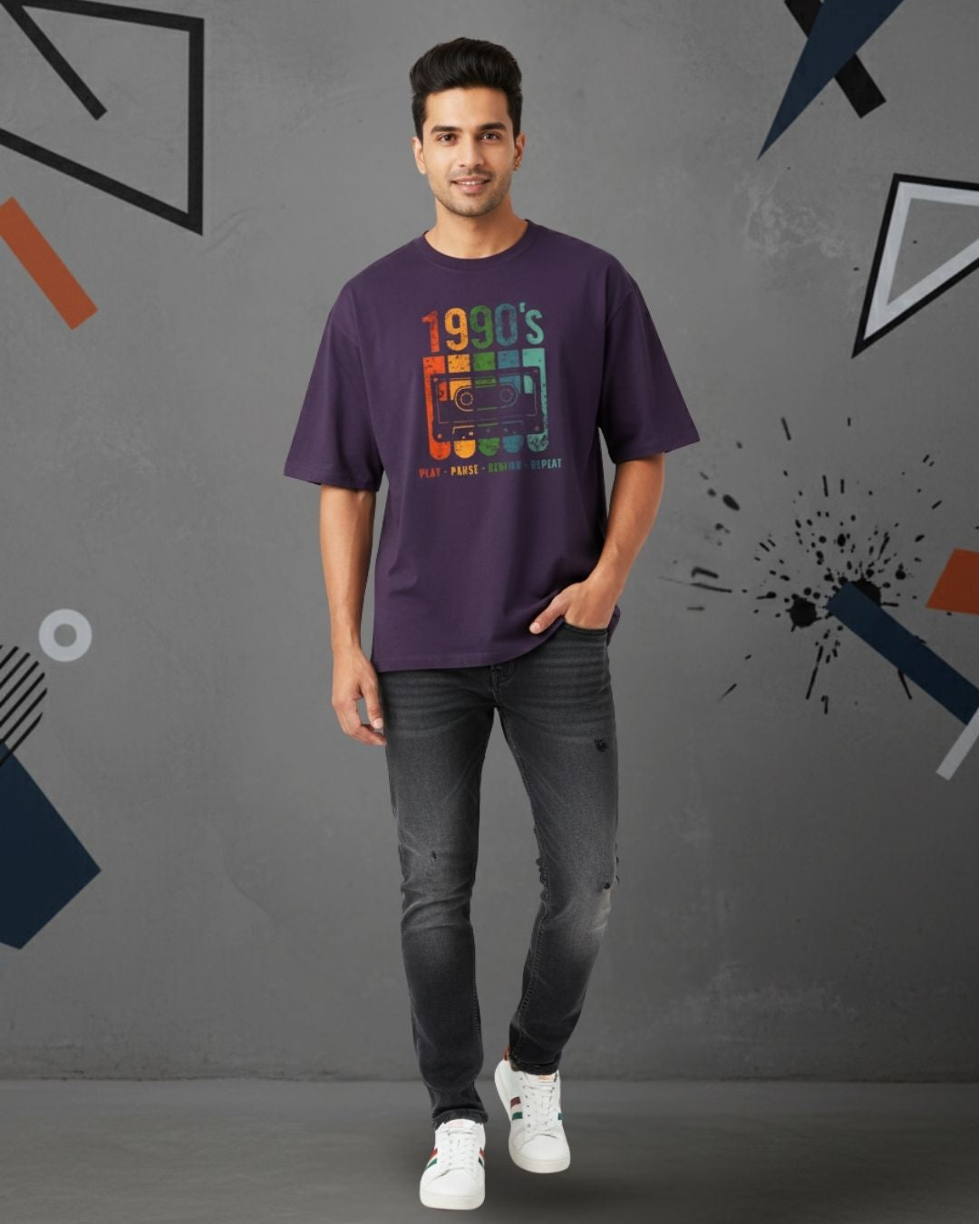 90s Glitch Era Oversized Tee