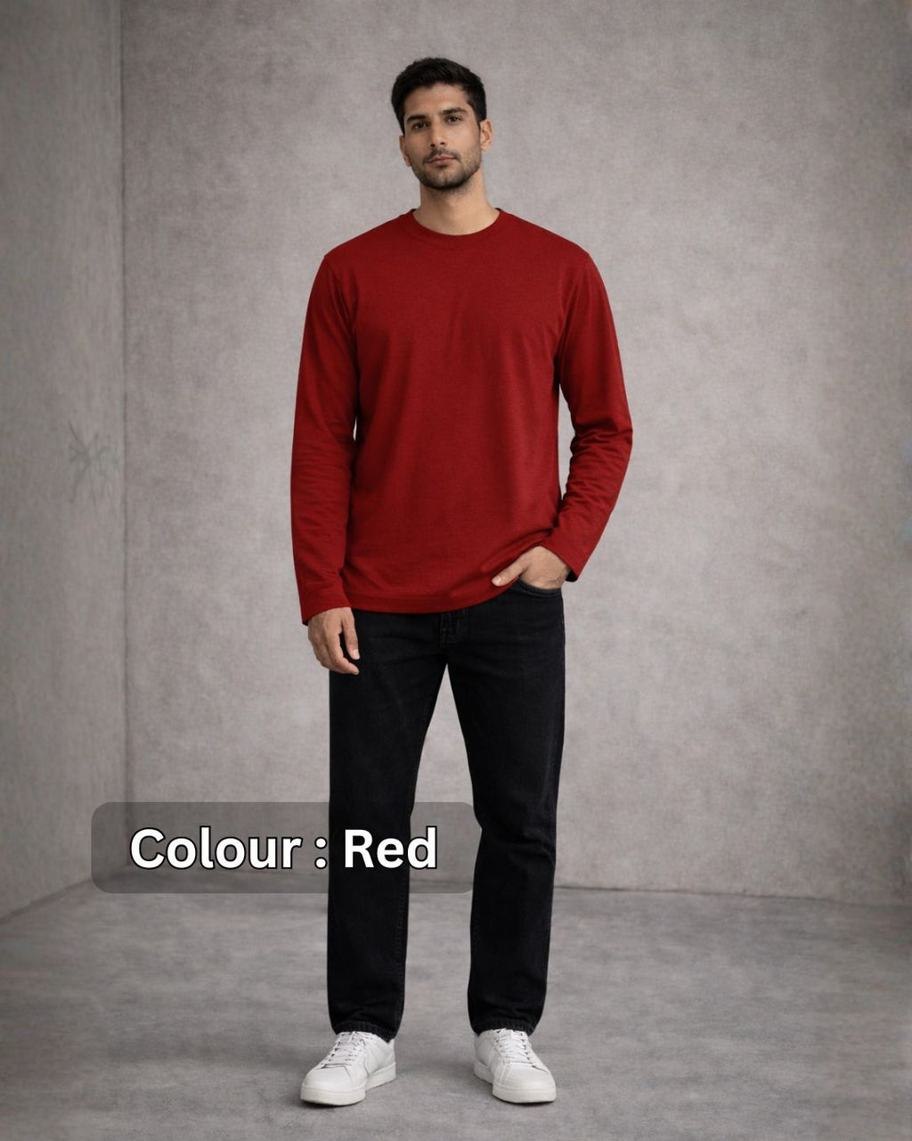 Custom Full Sleeve T-Shirt 180 GSM Cotton Regular Fit - Design Your Own