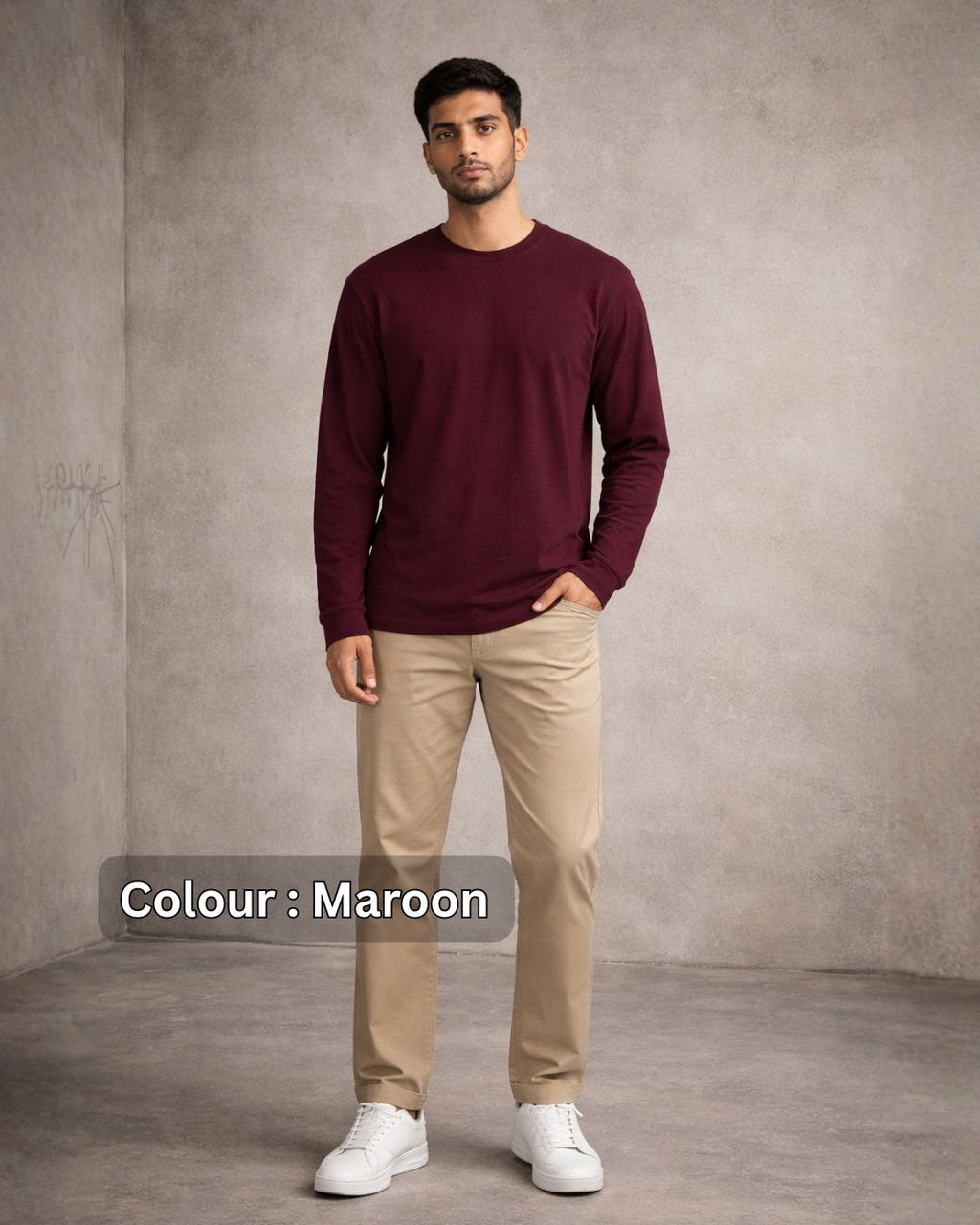 Custom Full Sleeve T-Shirt 180 GSM Cotton Regular Fit - Design Your Own