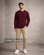 Custom Full Sleeve T-Shirt 180 GSM Cotton Regular Fit - Design Your Own