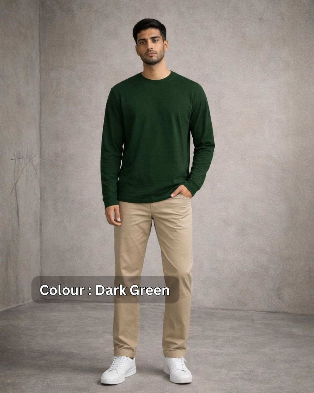 Custom Full Sleeve T-Shirt 180 GSM Cotton Regular Fit - Design Your Own