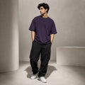Essentials Purple Heavy Basic Oversized T-Shirt