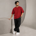 Essentials Heavy Basic Red Oversized T-Shirt