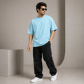 Essentials Baby Blue Heavy Basic Oversized T-Shirt