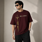 Artwear Golden Serpent Spear Oversized T-Shirt