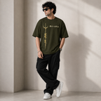 Artwear Golden Serpent Spear Oversized T-Shirt
