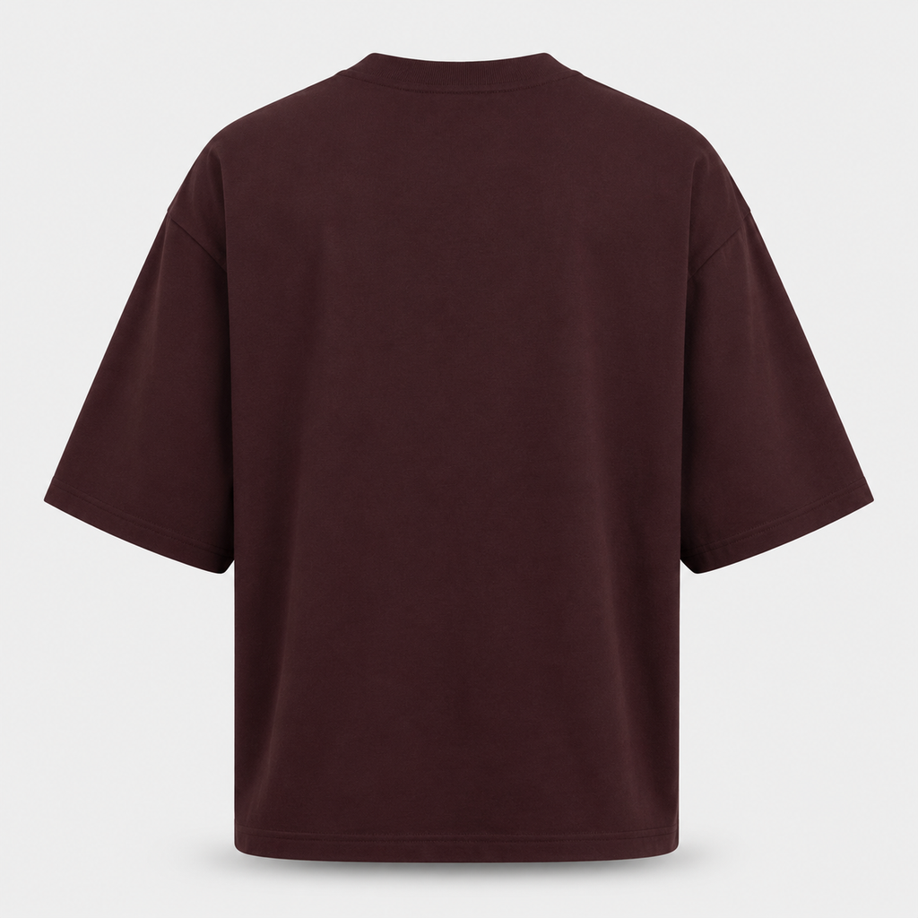 Essentials Maroon Heavy Basic Oversized T-Shirt