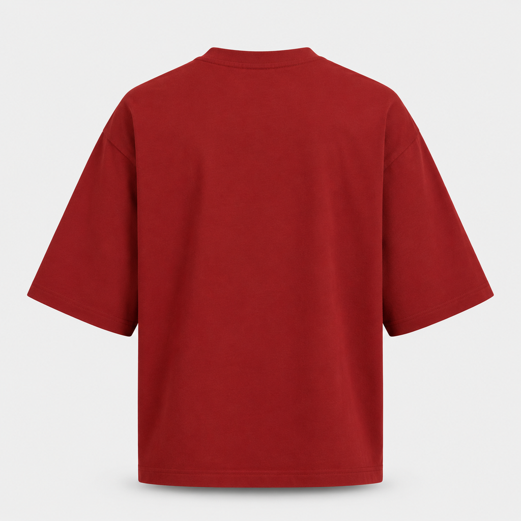 Essentials Heavy Basic Red Oversized T-Shirt