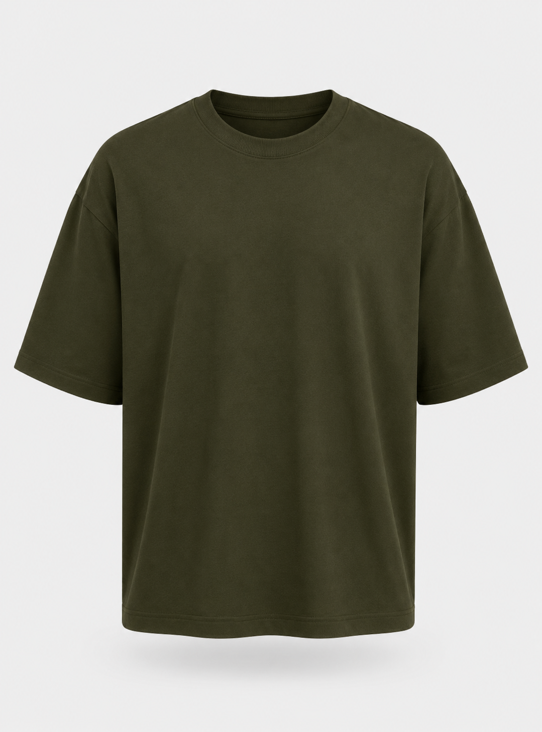 Essentials Olive Green Heavy Basic Oversized T-Shirt