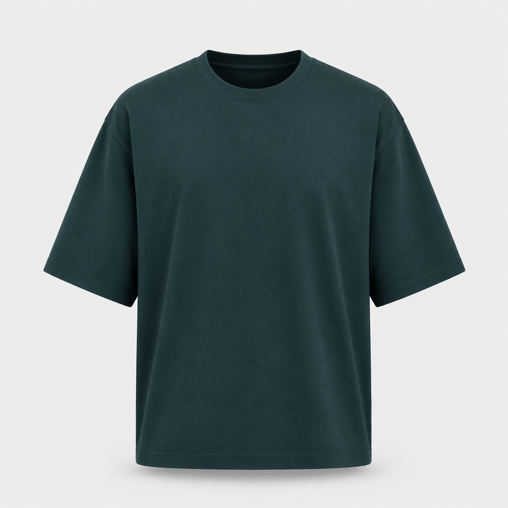 Essentials Petrol Blue Heavy Basic Oversized T-Shirt