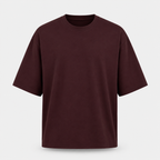 Essentials Maroon Heavy Basic Oversized T-Shirt