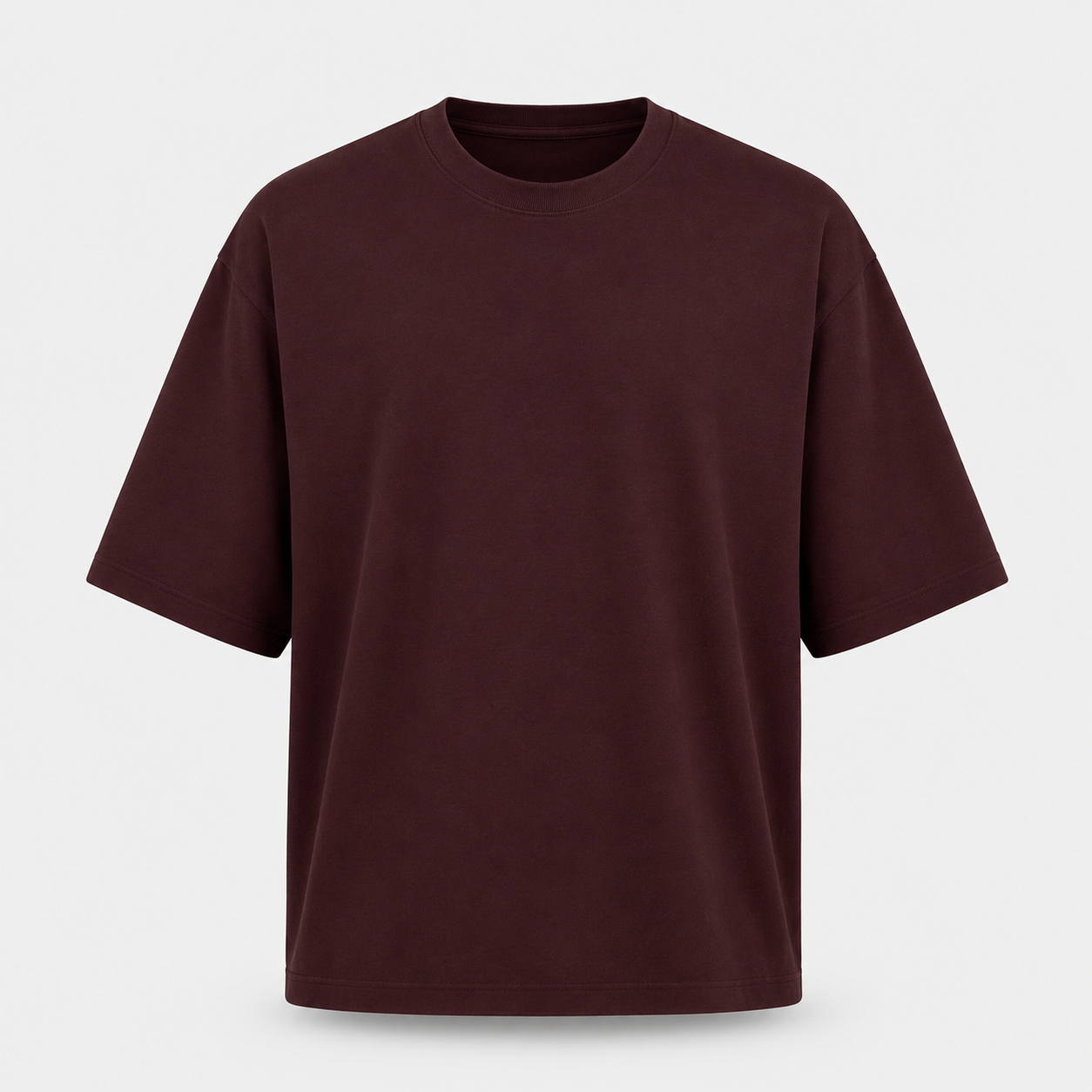 Essentials Maroon Heavy Basic Oversized T-Shirt