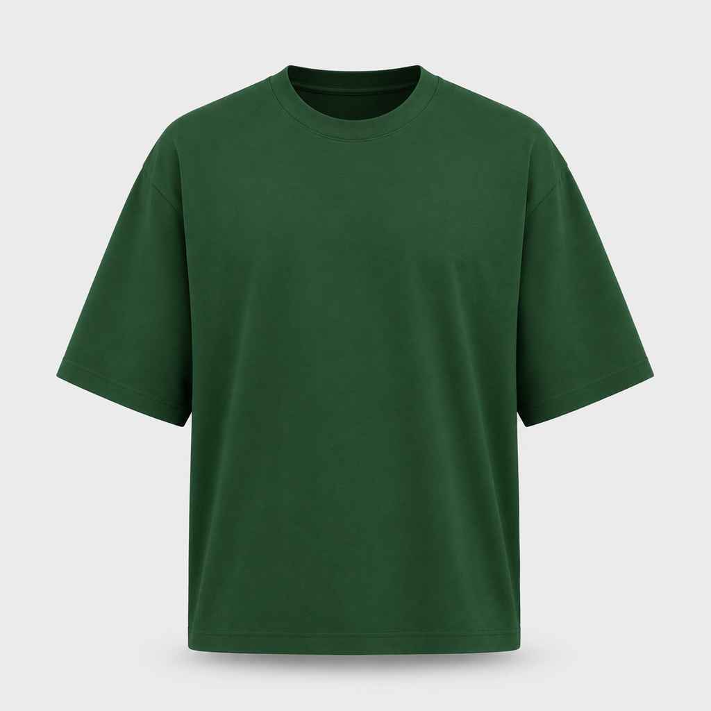 Essentials Heavy Basic Bottle Green Oversized T-Shirt
