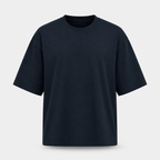 Essentials Heavy Basic Navy Blue Oversized T-Shirt