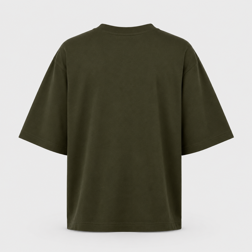 Essentials Olive Green Heavy Basic Oversized T-Shirt