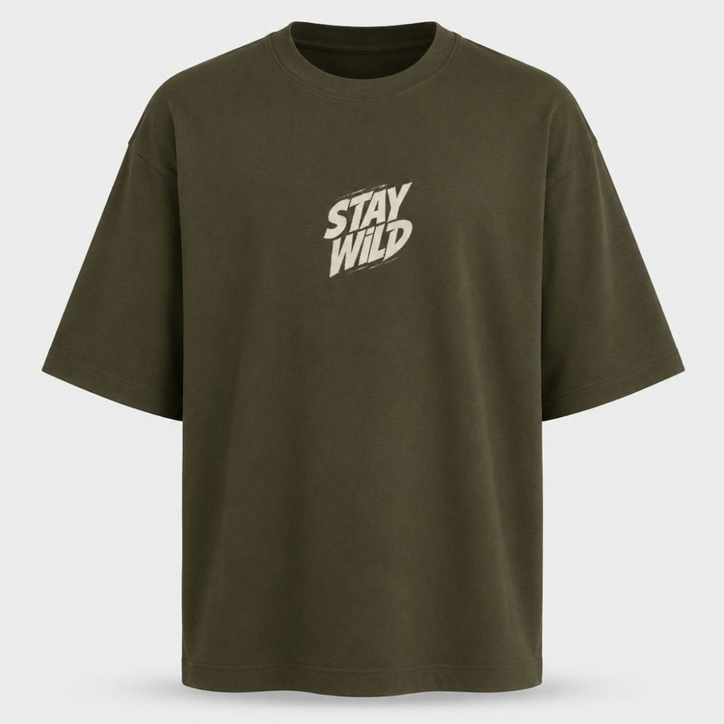 Artwear Stay Wild Wolf Graphic Oversized T-Shirt