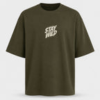 Artwear Stay Wild Wolf Graphic Oversized T-Shirt