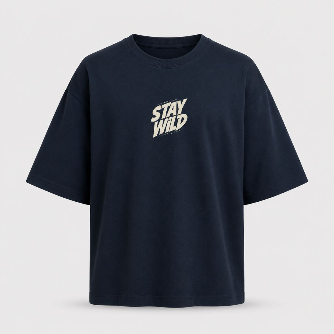Artwear Stay Wild Wolf Graphic Oversized T-Shirt