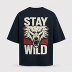 Artwear Stay Wild Wolf Graphic Oversized T-Shirt
