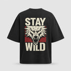 Artwear Stay Wild Wolf Graphic Oversized T-Shirt